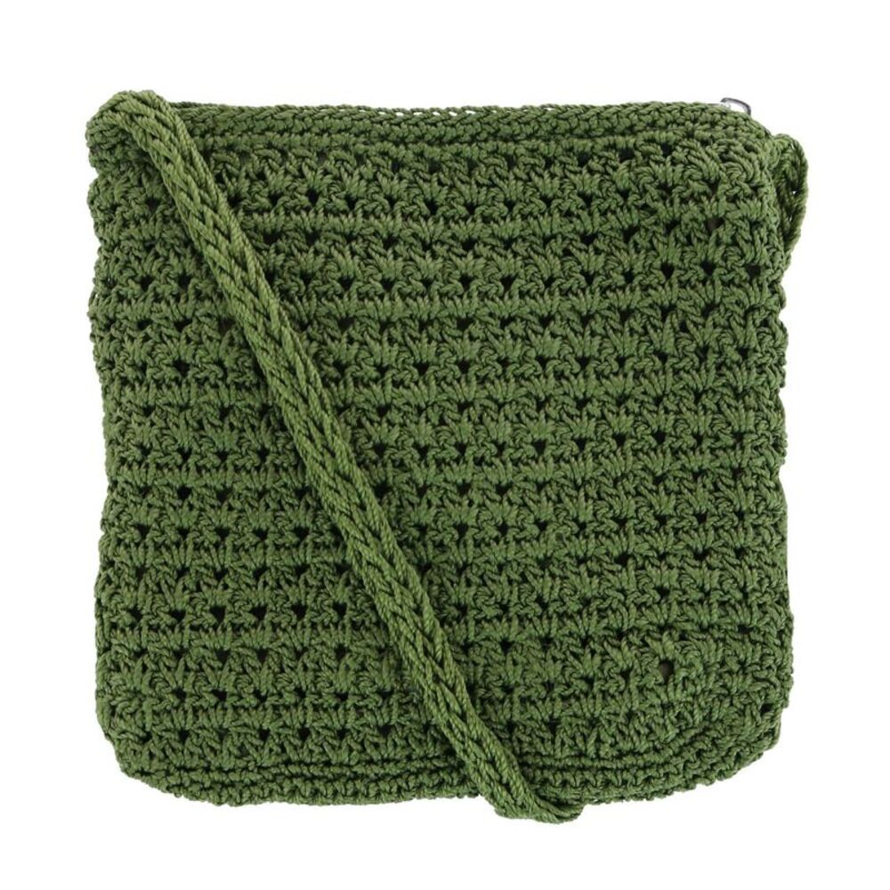 CTM Women's Crochet Crossbody Handbag
